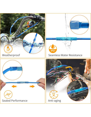 Conectores de Empalme Termorretráctil SVAAR 40 PCS 8 AWG Amarillo