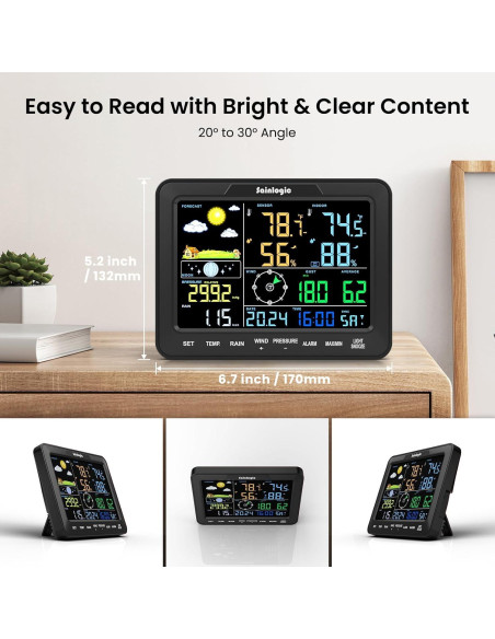 Estación Meteorológica Sainlogic SA68 con Pluviómetro y Pantalla Grande