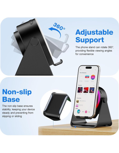 Altavoz Inalámbrico TARKARI Bluetooth 5.3 con Soporte Móvil