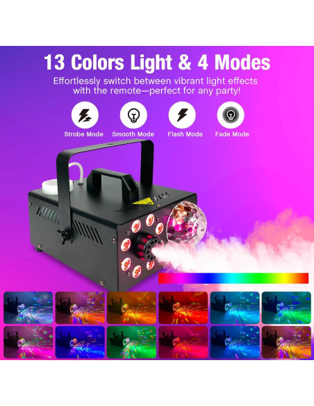 Máquina de Niebla 600W JIYUZEST con Control Remoto y LED