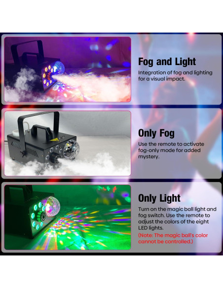 Máquina de Niebla 600W JIYUZEST con Control Remoto y LED