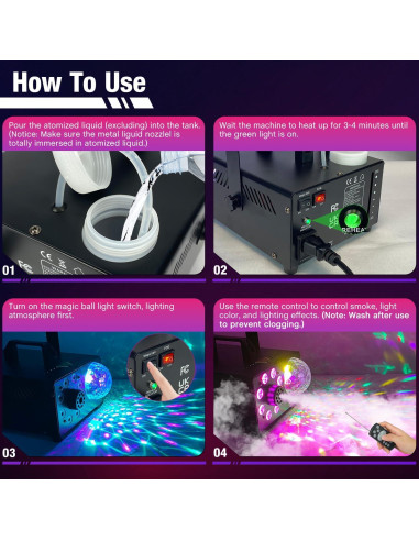 Máquina de Niebla 600W JIYUZEST con Control Remoto y LED