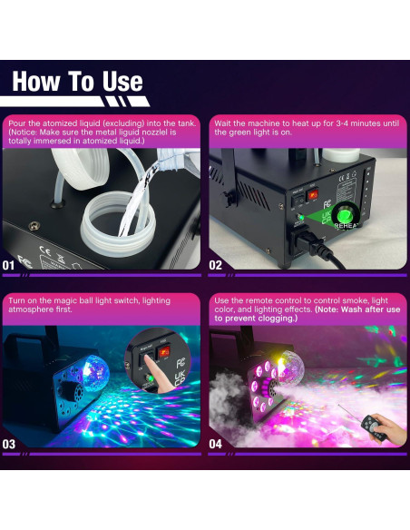 Máquina de Niebla 600W JIYUZEST con Control Remoto y LED