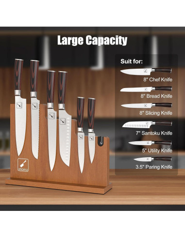 Bloque Magnético para Cuchillos imarku 33x25.4cm con Afilador