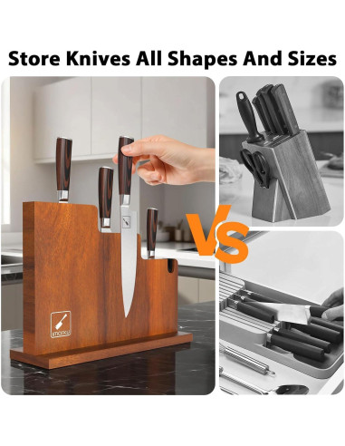 Bloque Magnético para Cuchillos imarku 33x25.4cm con Afilador