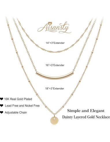 Collar Choker Dainty Aisansty Oro 14K Hecho a Mano para Mujeres