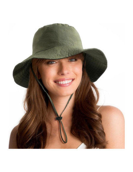 Sombrero de Cubo Plegable Resistente al Agua UPF 50+ Verde