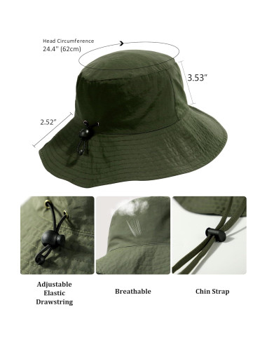 Sombrero de Cubo Plegable Resistente al Agua UPF 50+ Verde