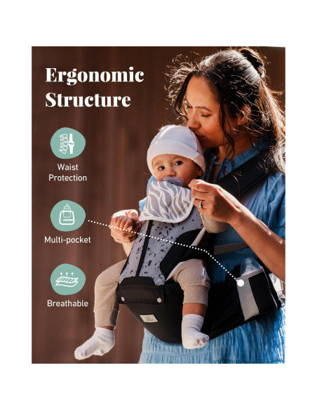 Portabebés MOMTORY 6-en-1 Ajustable para Bebés 3.2-22.7kg
