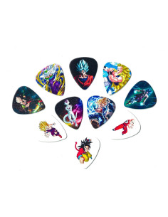 Puas de guitarra Dragon Ball Z - 10 unidades medianas 0.71mm