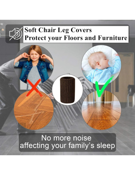 16 Fundas para Patas de Muebles Blendnew - Protección Suelo Café