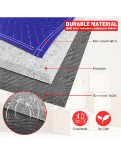 2 Mantas de Mudanza Acolchadas ASBAYSON 182.88x101.6cm Azul 2