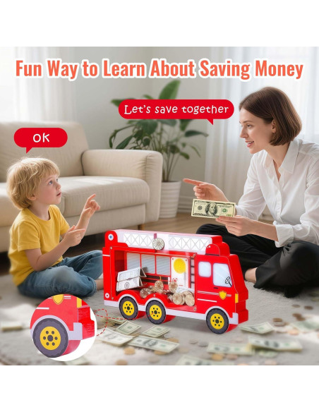 Hucha de Madera Camión de Bomberos Boalord 1.4 kg
