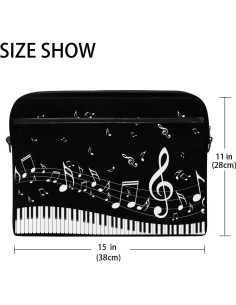 Funda para Laptop MRMIAN 15" con Teclas de Piano y Notas 2