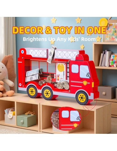 Hucha de Madera Camión de Bomberos Boalord 1.4 kg