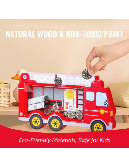 Hucha de Madera Camión de Bomberos Boalord 1.4 kg