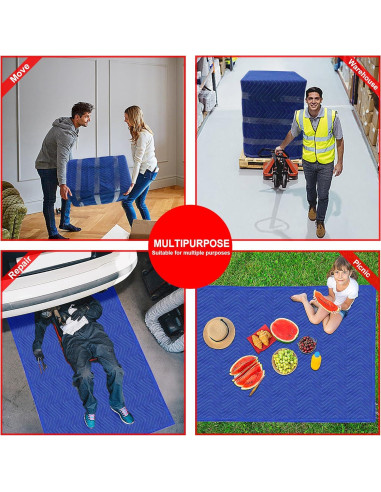 2 Mantas de Mudanza Acolchadas ASBAYSON 182.88x101.6cm Azul