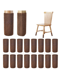 16 Calcetines Protectores para Piernas de Muebles VOLLYOO Marrón