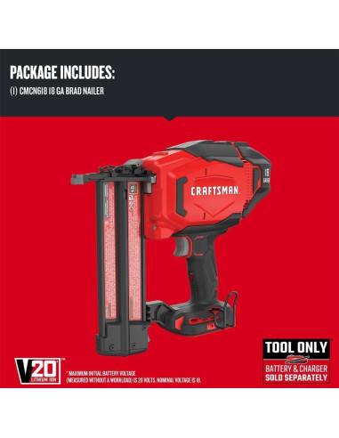 Clavadora Cordless CRAFTSMAN V20 18GA 3.08kg Sin Compresor