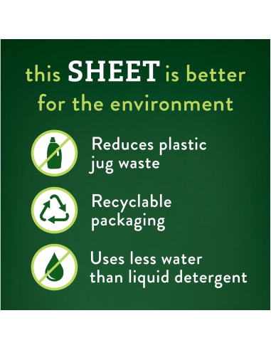 Hojas de detergente Biokleen Free & Clear - 100 cargas, hipoalergénico