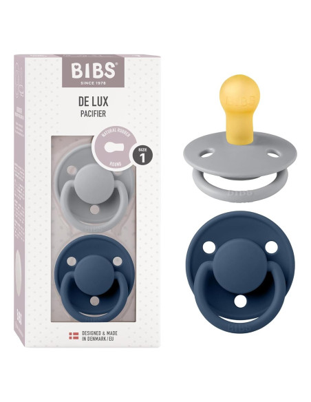 Chupete BIBS De Lux 2-Pack Láttex Natural 0-6 Meses Nube/Azul