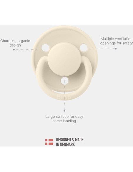 Chupete BIBS De Lux 2-Pack Láttex Natural 0-6 Meses Nube/Azul