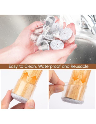 28 Protectores de Pies de Silla BAIPOK Silicona Grande Transparente