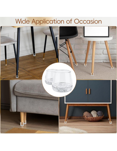 28 Protectores de Pies de Silla BAIPOK Silicona Grande Transparente