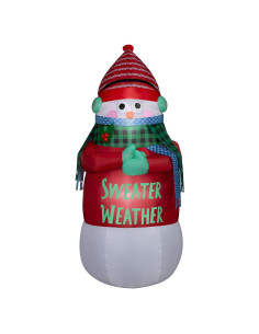 Decoración Inflable de Jardín Navidad Gemmy Muñeco de Nieve 1.83m