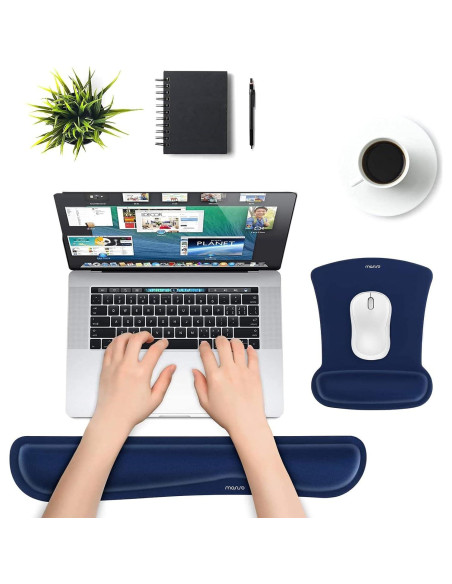 Soporte Reposamuñecas MOSISO + Funda Portátil 13" Azul