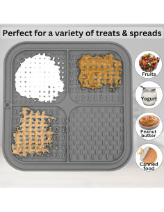 Alfombrilla de Lamer para Perros y Gatos - 2 Unidades Beige y Gris 2