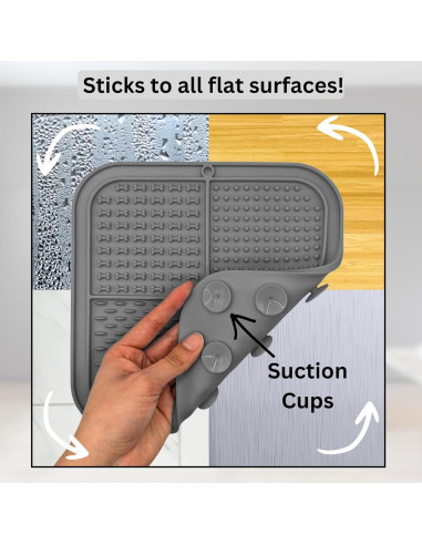 Alfombrilla de Lamer para Perros y Gatos - 2 Unidades Beige y Gris