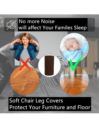 24 Calcetines para Patas de Muebles Blendnew - Café, Lavables