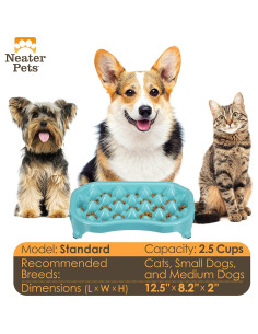Cuenco Antideslizante Neater Slow Feeder 2.5 Tazas Aguamarina 2