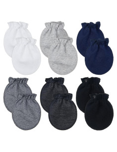 Syhood 6 Pares Manoplas de Algodón para Bebés 0-6 Meses
