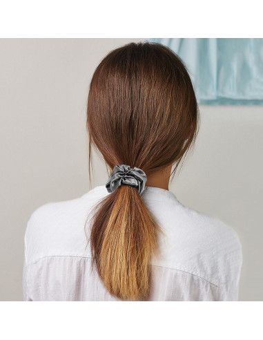 AUAUY Funda de Almohada de Satén 40x80cm Gris Oscuro - 2 Piezas