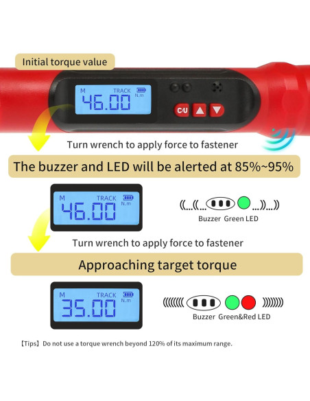 Llave de Torque Digital DESHIL 3/8" 6.8-135N.m con Luz LED
