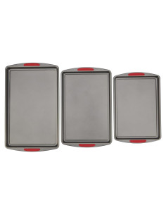 Juego de 3 Bandejas para Galletas GoodCook MegaGrip - Acero Antiadhesivo