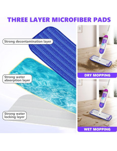 Paños de Mopa Reutilizables TINA&TONY 5PCS Microfibra 2