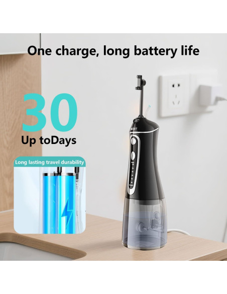 Irrigador Dental Inalámbrico Grinest FL-V28 Negro IPX7