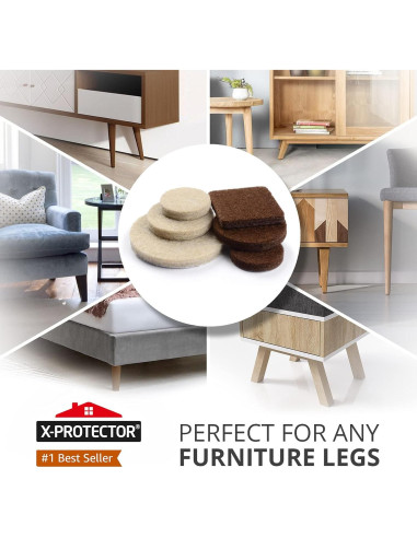Almohadillas de Fieltro X-PROTECTOR 133 PCS para Muebles