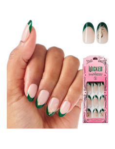 Uñas Postizas KISS Wicked X imPRESS Verde Ovalado Mediano