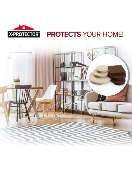 Almohadillas de Fieltro X-PROTECTOR 133 PCS para Muebles