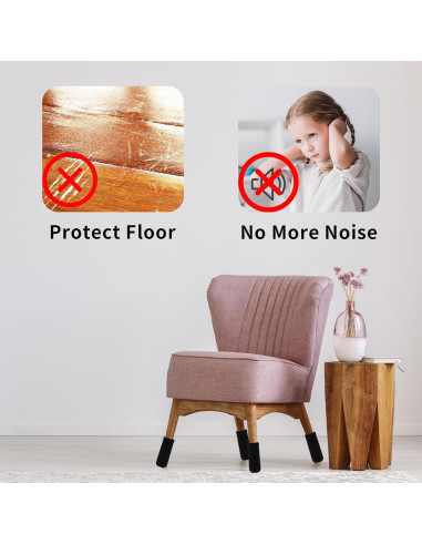 32 Protectores de Piso para Patas de Silla HJORZMM - Negro