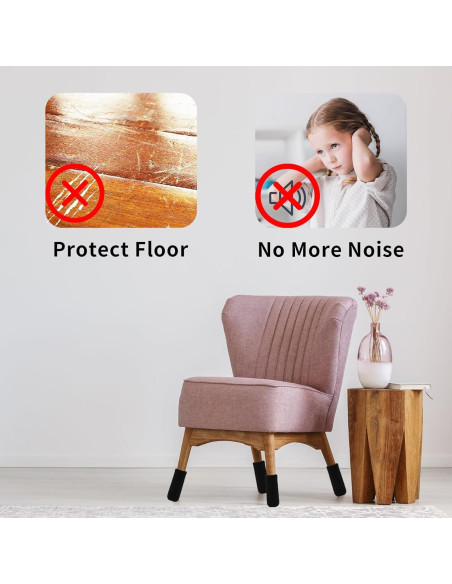 32 Protectores de Piso para Patas de Silla HJORZMM - Negro