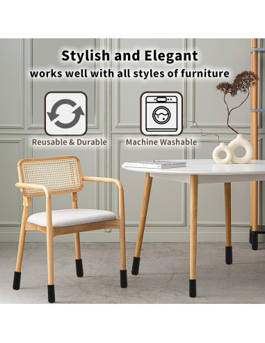 32 Protectores de Piso para Patas de Silla HJORZMM - Negro