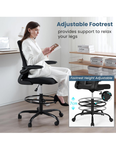 Silla de Dibujo Ergonómica Silybon EX-938W Ajustable Negro