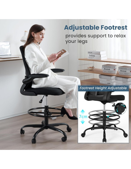 Silla de Dibujo Ergonómica Silybon EX-938W Ajustable Negro