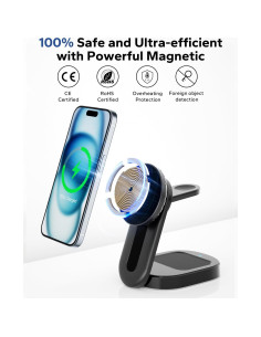 Estación de Carga Inalámbrica 3 en 1 KPON Mag-Safe Plegable 2