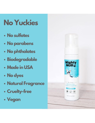 Champú Seco Hipoalergénico Mighty Mutt 236.6 ml - Brisa Fresca
